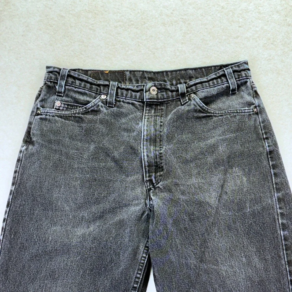 Levi's 555 Relaxed Fit Jeans *34x30 Made In USA Black Vintage Orange Tab 90s VTG